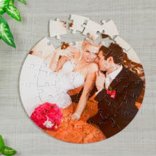 NagyAjándék Kör alakú fényképes puzzle, 42 db egyedi ajándék
