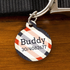 NagyAjándék Kör alakú kutyabiléta - névvel és telefonszámmal egyedi ajándék
