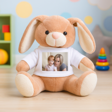 NagyAjándék Plüss nyuszi fényképes pólóban egyedi ajándék