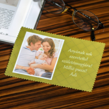 NagyAjándék Szemüvegtörlő kendő, zöld, 10x15cm egyedi ajándék