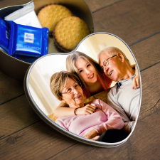 NagyAjándék Szív alakú fényképes fémdoboz egyedi ajándék