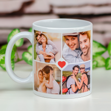 NagyAjándék Szívecskés bögre 4 képpel egyedi ajándék