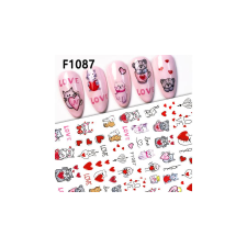 Nagyker 2. Körömmatrica - F1087 Love Valentin körömdíszítő