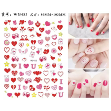 Nail-Art Körömmatrica - WG453 Love Valentin körömdíszítő