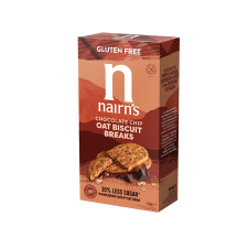 Nairns gluténmentes teljeskiőrlésű 56% rostdús zabkeksz csoki chips 160 g csokoládé és édesség
