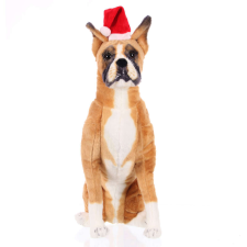 Nala - plüss boxer mikulás sapkában - 60cm plüssfigura