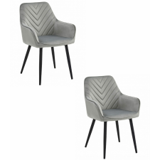  NANA szék - ezüstszürke bársony / 2 db fekete láb bútor