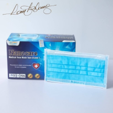 Nanocare 3 rétegű prémium kék maszk 50 db dobozonként, sebészeti szájmaszk csomagban, orvosi maszk, orvosi szájmaszk védőmaszk