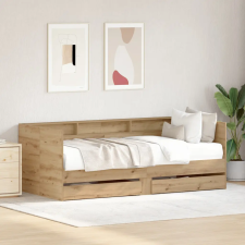  Napágy fiókokkal Ipari tölgy Mérnöki fa 90 x 190 cm Tartós ágy és ágykellék