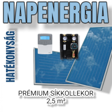 NAPCSAP Síkkollekoros csomag 1 db extra nagy Cordivari napkollektorral SR208C vezérléssel és szivattyú állomás ECO keringető szivattyúval napelem