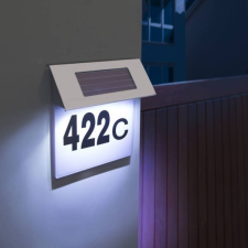  Napelemes házszámtábla LED háttérvilágítással kültéri világítás
