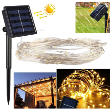 Napelemes kültéri fényfüzér, Kerti LED fényfüzér micro LED-es MM1397LED Meleg Fehér kültéri világítás