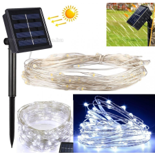 Napelemes kültéri fényfüzér, Kerti LED fényfüzér micro LED-es MM1398LED Hideg Fehér kültéri világítás