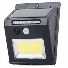  Napelemes kültéri led fali lámpa cob mozgásérzékelővel vízálló 350 lumen kültéri világítás