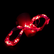  Napelemes LED-es borosüveg világítás - piros színű- 2m party kellék