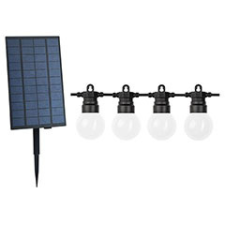  Napelemes LED fényfüzér, kültéri - opál gömb izzókkal (20 db izzó, 10 méter) izzó