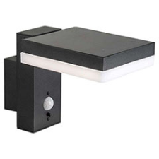  Napelemes oldalfali lámpa, PIR mozgásérzékelős szenzorral (fekete) 2W, meleg fehér kültéri világítás