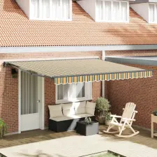  Napernyő Anyag tartalmaz Zöld és Fehér 400 × 350 cm Poliészter nyílászáró