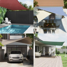  Napernyő vitorla Kék és Fehér 5 x 5 x 6 m kerti bútor