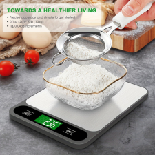 NapiKütyü élelmiszermérleg, 10 kg digitális konyhai mérleg sütéshez, főzéshez konyhai mérleg