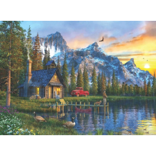 Naplemente egy vidéki háznál puzzle 1000 darabos puzzle, kirakós