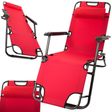  Napozóágy, piros kerti bútor