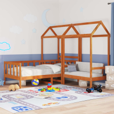  Nappali Ágy Szett Faggyú barna Tömör fenyőfa ágy és ágykellék