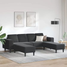  Nappali Kanapé 3 pcs Fekete 250 x 188 x 76 cm bútor
