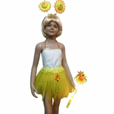  NAPRAFORGÓ virág hercegnő jelmez, 3 részes, világító jogarral jelmez