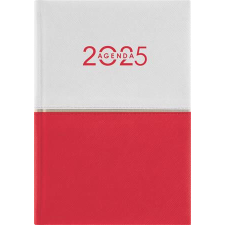  Naptár, tervező, B6, heti, DAYLINER "Contrast", fehér-piros határidőnapló