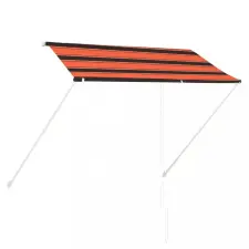 narancssárga és barna feltekerhető napellenző 250 x 150 cm kerti bútor