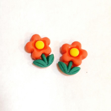 Narancssárga virág levéllel, mérete: 1,2x1,6 cm, 2 db/cs dekorációs kellék