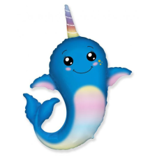Narvál Narwhal, Narvál fólia lufi 36 cm party kellék