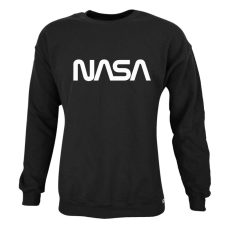  Nasa Worm környakú pamut pulóver - fekete