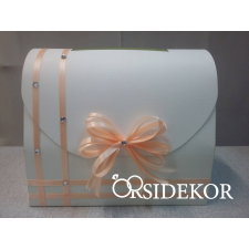  Nászajándékgyűjtő doboz/persely szalaggal és strasszkövekkel dekorációs kellék