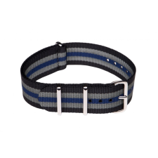 Nato NATO SZÍJ, FEKETE/SZÜRKE/KÉK, 22MM óraszíj
