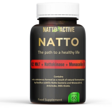 Natto Active Natto K2 Mk7, Nattokinase és Monacolin, 60 tabletta vitamin és táplálékkiegészítő
