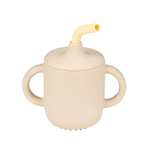 Nattou itatópohár szívószálas szilikon 150ml homok babaétkészlet