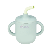 Nattou Nattou itatópohár szívószálas szilikon zöld itatópohár