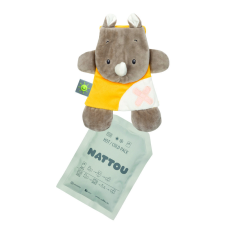  Nattou szundikendő plüss hideg/meleg terápiás gélpárnával BuddieZzz orrszarvú bébiplüss