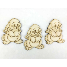  Natúr fa - Angóra nyuszi  3db/csomag dekorációs kellék