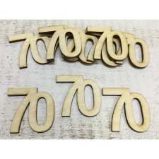  Natúr fa - Évfordulós számok 70-es 10db/csomag dekorációs kellék