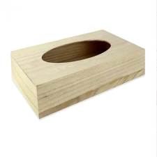  Natúr fa fekvő papirzsebkendő tartó, mérete: 26x14x7 cm dekorációs kellék