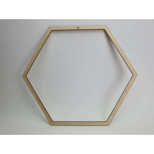  Natúr fa - Keret hatszög 32cm dekorációs kellék