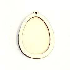  Natúr fa keretes tojás, mérete: 6,3x9 cm dekorációs kellék