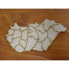 Natúr fa - Magyarország megyékkel kicsi 8,5x16cm dekorációs kellék