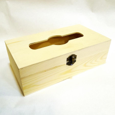  Natúr fa papirzsepitartó, nyitható. Mérete: 25x13,2x8 cm dekorációs kellék