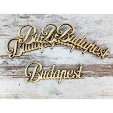 Natúr fa - "Budapest" felirat 10cm 5db/csomag dekorációs kellék