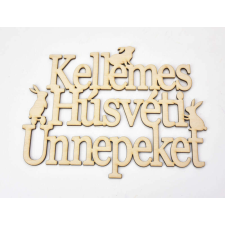  Natúr fa - &quot;Kellemes Húsvéti Ünnepeket&quot; felirat koszorúra 16x20cm dekorációs kellék