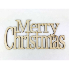  Natúr fa - &quot;Merry Christmas&quot; felirat koszorúra 20cm dekorációs kellék